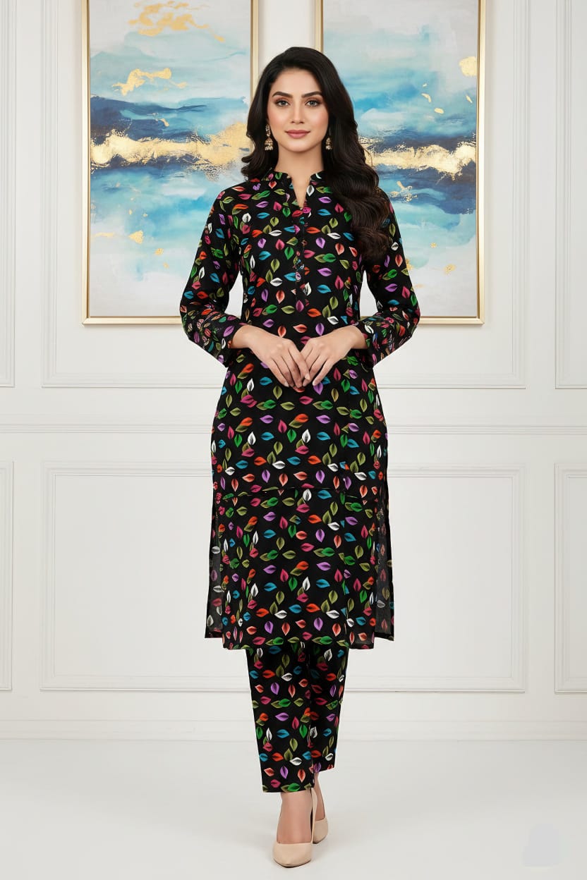 2 Pcs Unstitched Digital Print Suit J-059