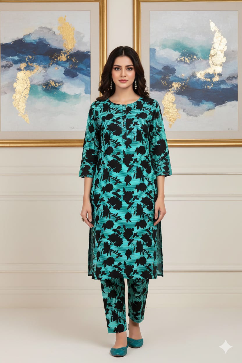 2 Pcs Unstitched Digital Print Suit J-0610