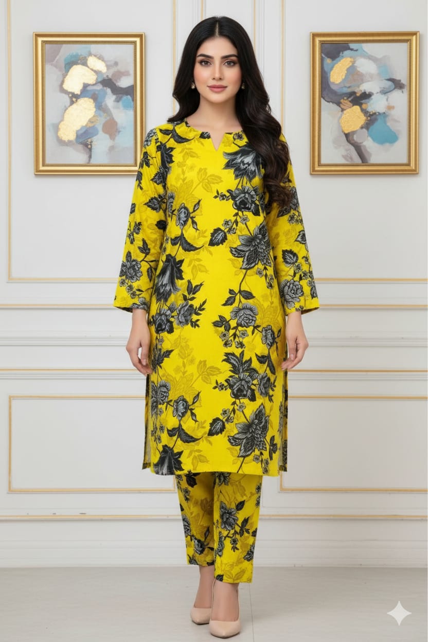 2 Pcs Unstitched Digital Print Suit J-0606