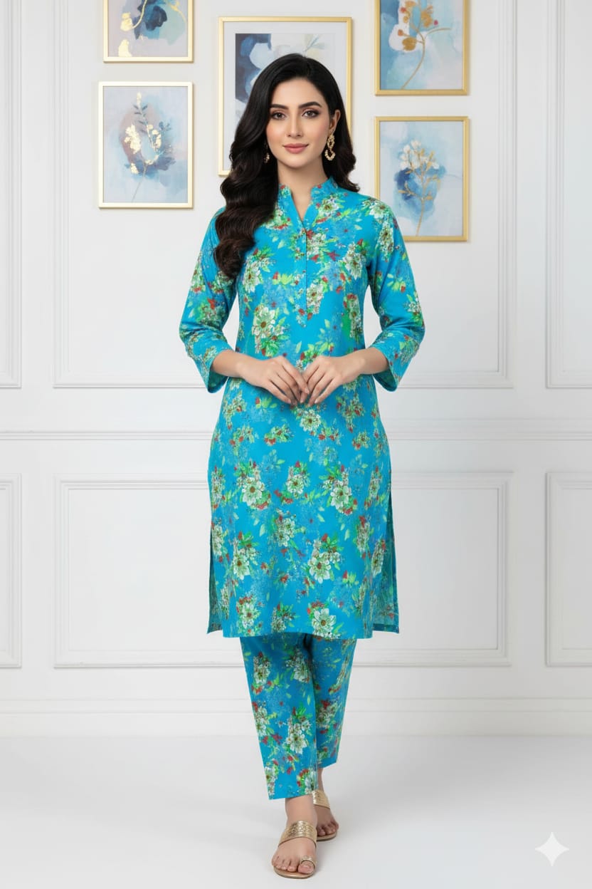 2 Pcs Unstitched Digital Print Suit J-0578