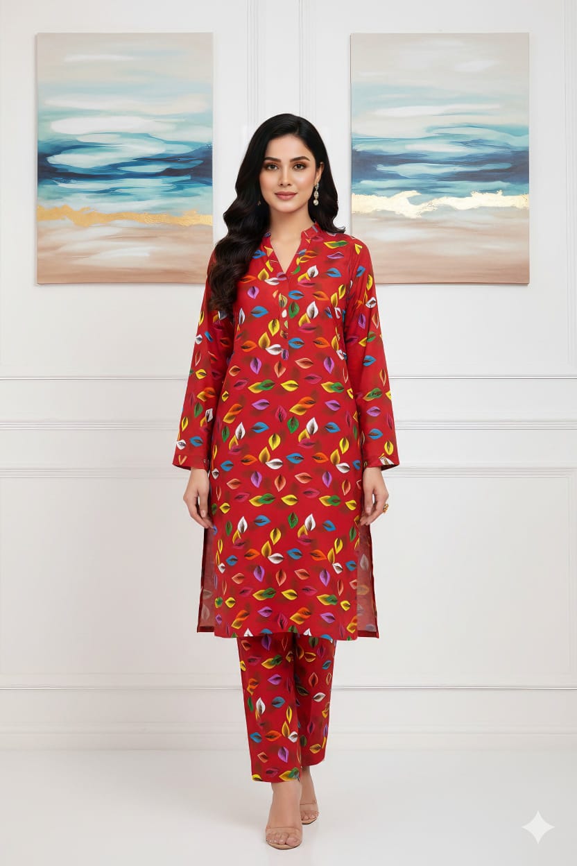 2 Pcs Unstitched Digital Print Suit J-0568