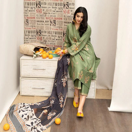 Eid special 3pc emb lawn ES 513