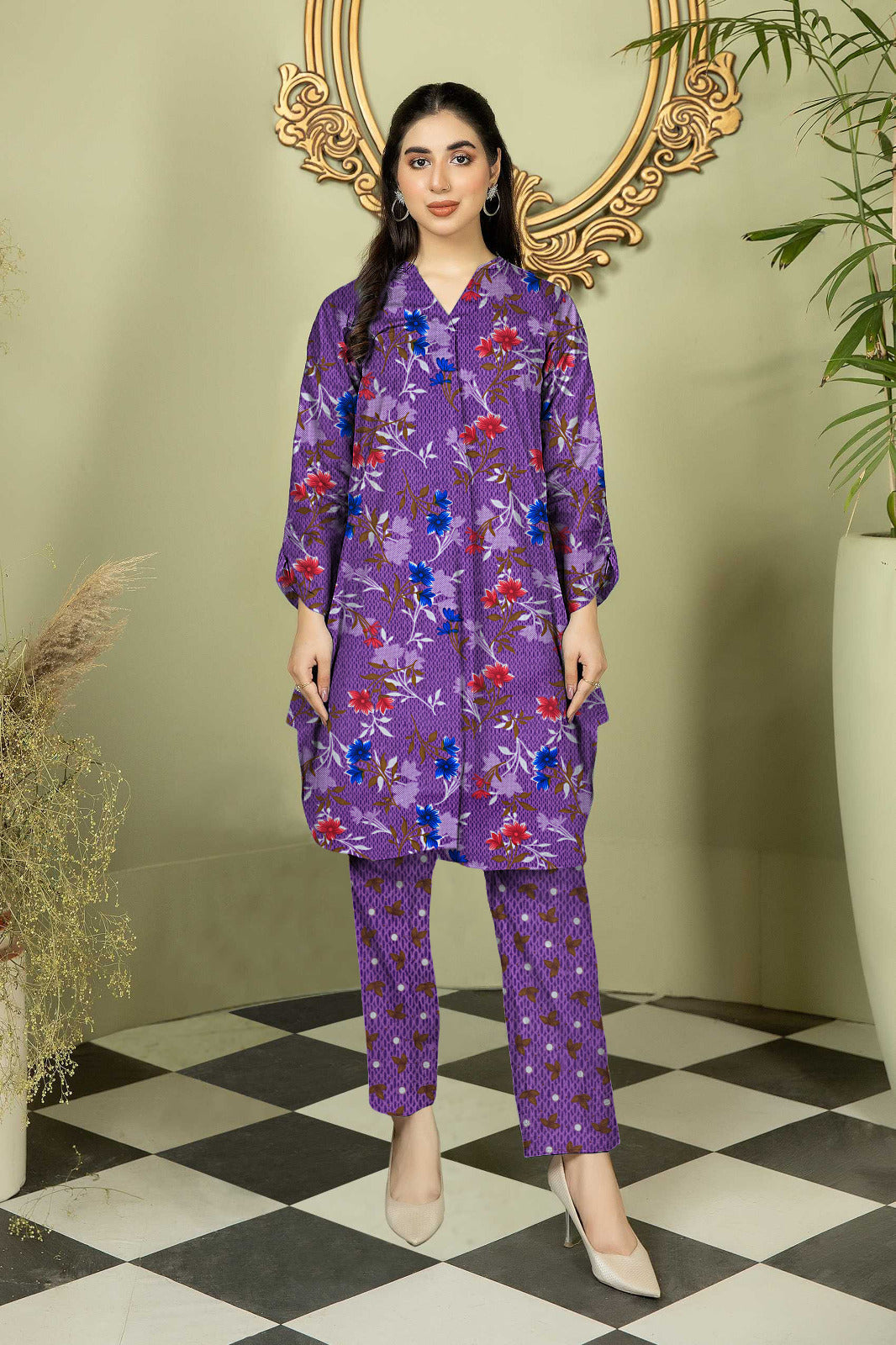 2 Pcs Unstitched Digital Print Suit J-009