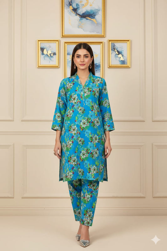 2 Pcs Unstitched Digital Print Suit J-0627
