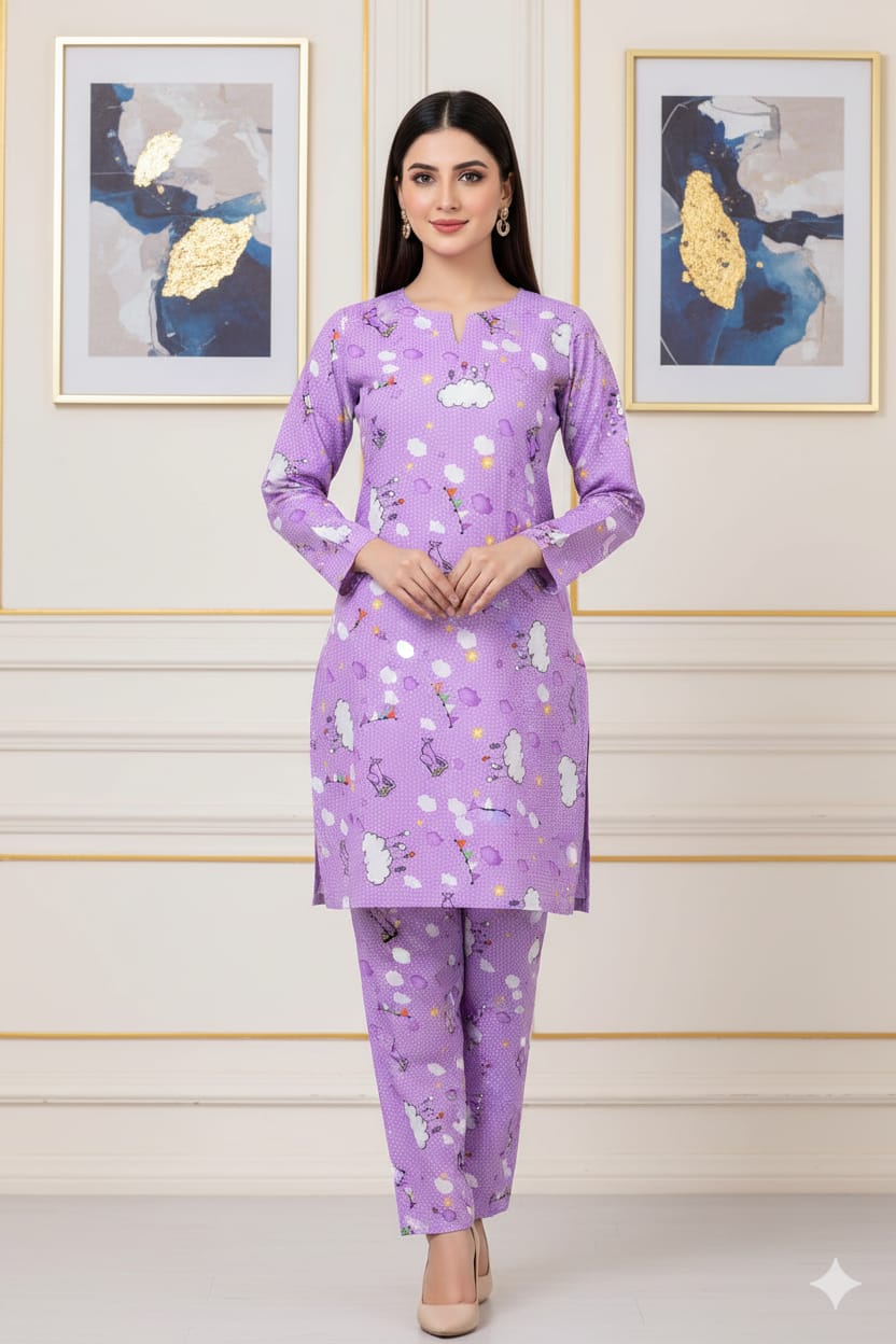 2 Pcs Unstitched Digital Print Suit J-0622