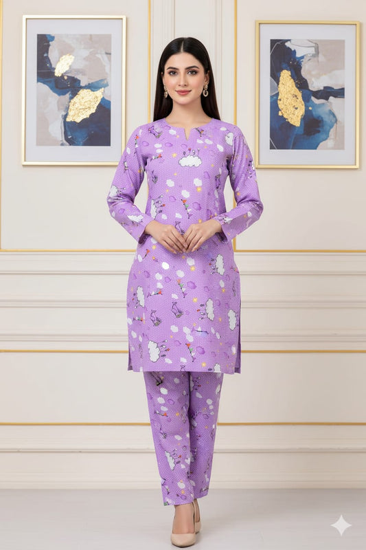 2 Pcs Unstitched Digital Print Suit J-0622