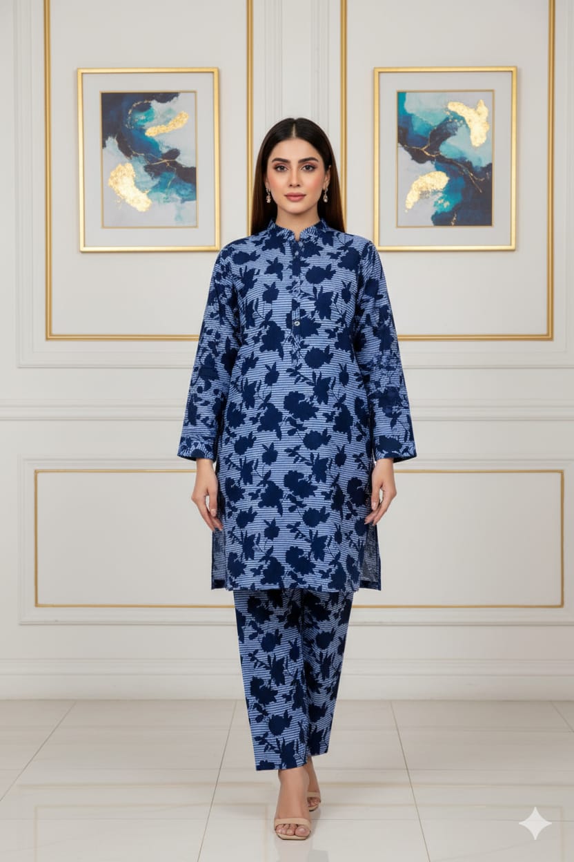 2 Pcs Unstitched Digital Print Suit J-0621