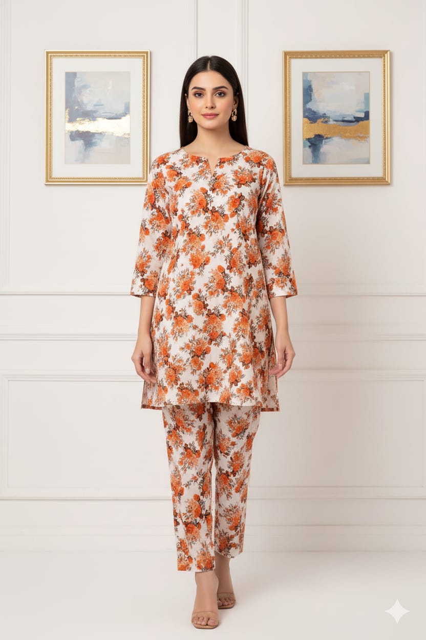 2 Pcs Unstitched Digital Print Suit J-0620