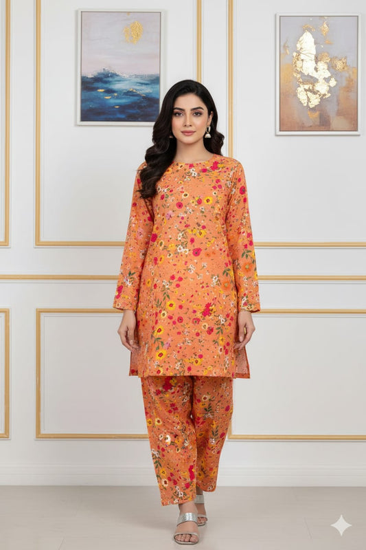2 Pcs Unstitched Digital Print Suit J-0618