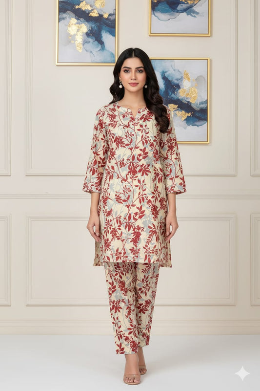 2 Pcs Unstitched Digital Print Suit J-0608