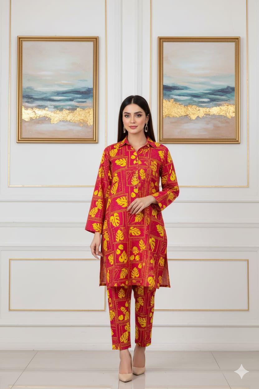 2 Pcs Unstitched Digital Print Suit J-0599