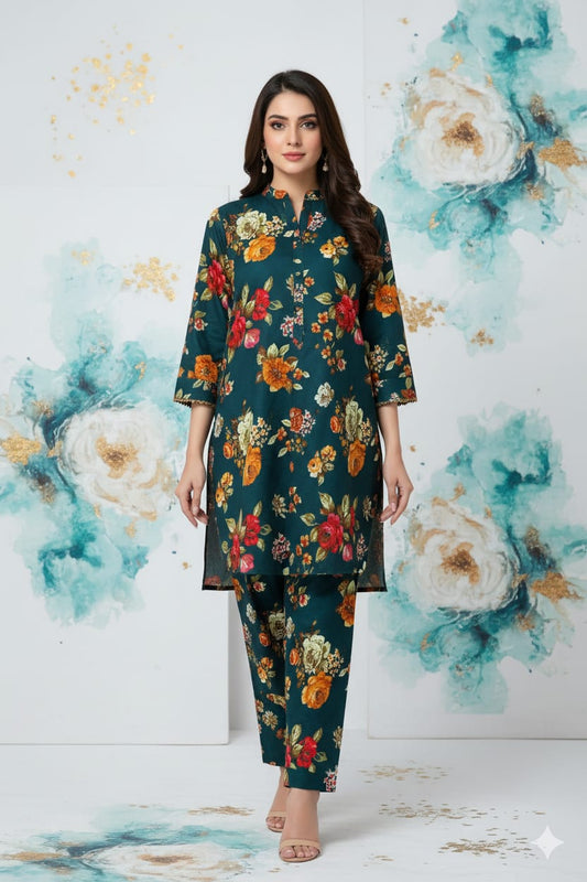 2 Pcs Unstitched Digital Print Suit J-0593