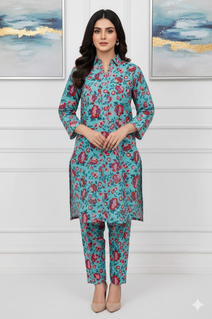 2 Pcs Unstitched Digital Print Suit J-0584