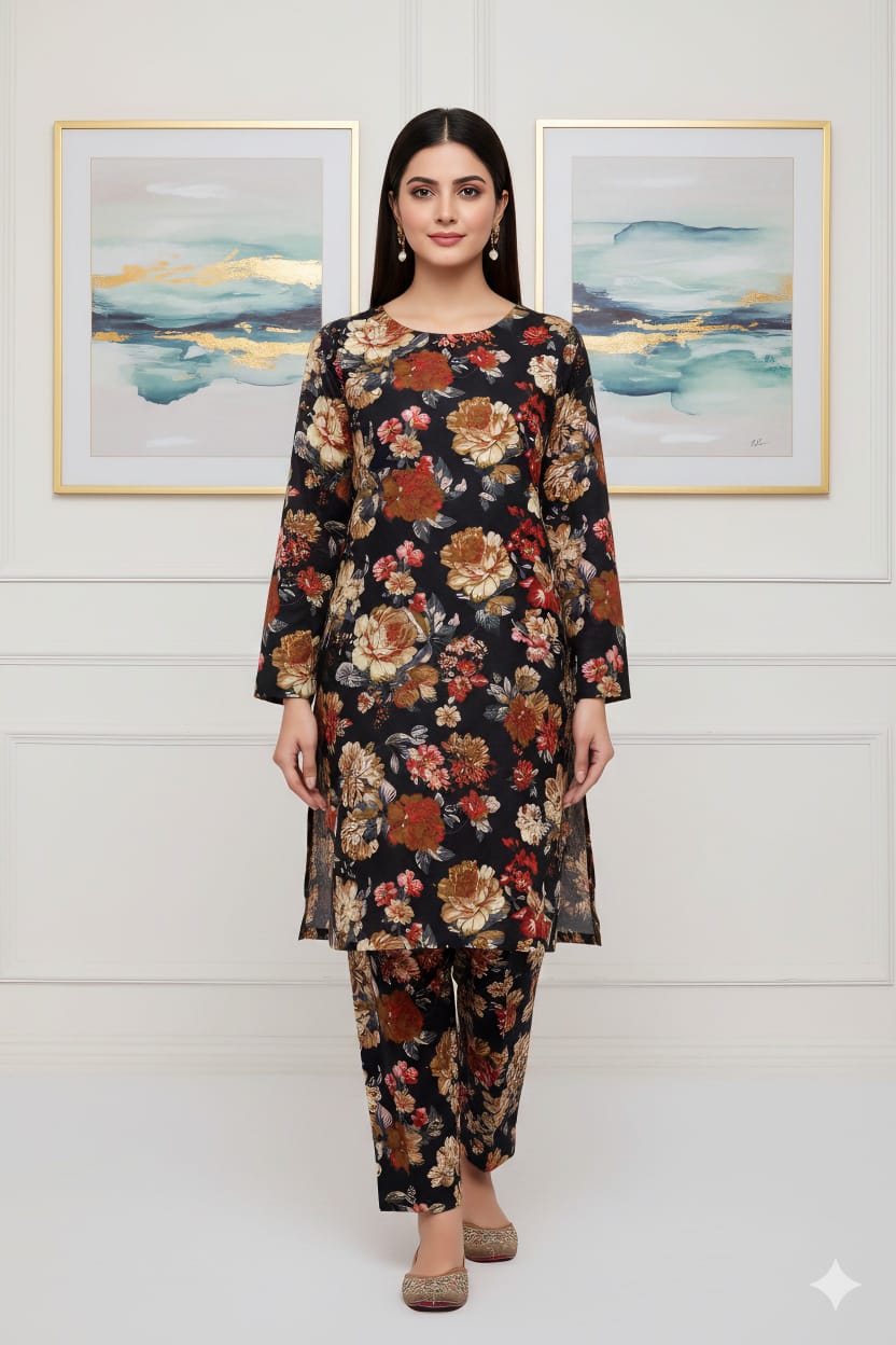 2 Pcs Unstitched Digital Print Suit J-0569